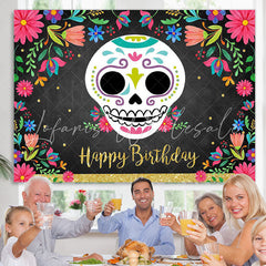 Lofaris Floral Black Photoshoot Backdrop for Birthday Party