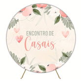 Floral Couples’ Gathering Round Backdrop for Romantic Dinner