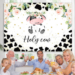 Lofaris Floral Holy Cow Sweet Animal Backdrop For Event