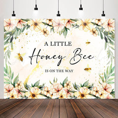 Lofaris Floral Honey Bee Is On The Way Baby Shower Backdrop