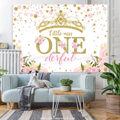 Lofaris Floral Little Onderful Happy Birthday Backdrop