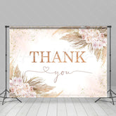 Lofaris Floral Pink Glitter Boho Thanksgiving Day Backdrop