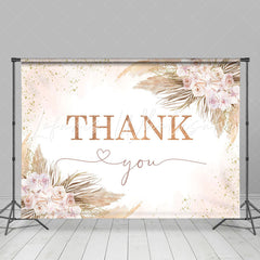Lofaris Floral Pink Glitter Boho Thanksgiving Day Backdrop