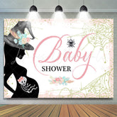 Lofaris Floral Pink Glitter Cobweb Girl Baby Shower Backdrop