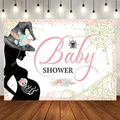 Lofaris Floral Pink Glitter Cobweb Girl Baby Shower Backdrop