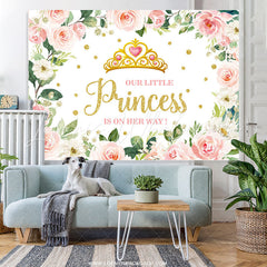Lofaris Floral Princess Is On The Way Baby Shower Backdrop