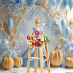 Floral Pumpkin Cinderella Disney Cake Smash Backdrop