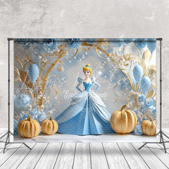 Floral Pumpkin Cinderella Disney Cake Smash Backdrop