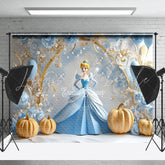 Floral Pumpkin Cinderella Disney Cake Smash Backdrop