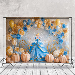 Floral Pumpkins Princess Cinderella Cake Smash Backdrop