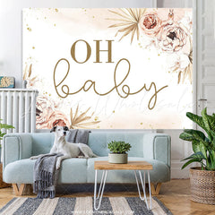 Lofaris Floral Simple Leaves Autumn Theme Baby Shower Backdrop