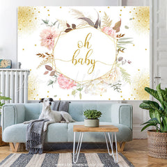 Lofaris Floral With Leaves Boho Baby Shower Backdrop For Girl