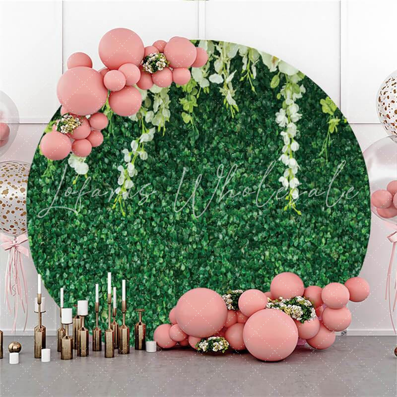 Lofaris Green Leaves Round Backdrop Cover for Photography