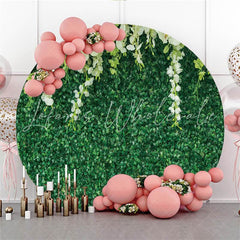 Lofaris Green Leaves Round Backdrop Cover for Photography