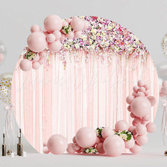 Flower Curtain Round Backdrop for Elegant Party Decor