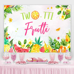 Lofaris Flower Fruits Green Leaves Happy Birthday Backdrop