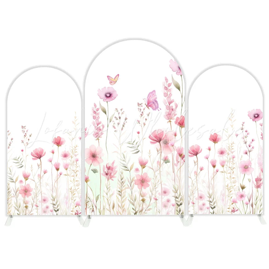 Flower Happy Birthday Party Arch Backdrop Wall Cloth Cover