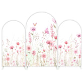 Flower Happy Birthday Party Arch Backdrop Wall Cloth Cover