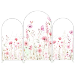 Flower Happy Birthday Party Arch Backdrop Wall Cloth Cover