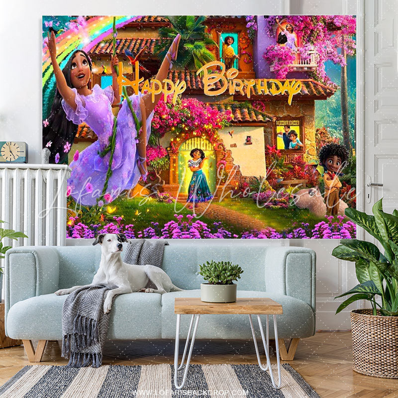 Lofaris Flower Magical Casita Castle Happy Birthday Backdrop