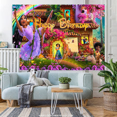 Lofaris Flower Magical Casita Castle Happy Birthday Backdrop