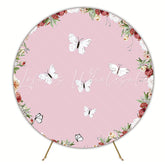 Flowers and Butterflies Round Backdrop for Spring Party
