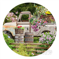 Lofaris Flowers On The Truch Grand Yard Circle Holiday Backdrop