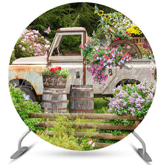 Lofaris Flowers On The Truch Grand Yard Circle Holiday Backdrop