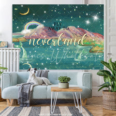 Lofaris Fly Away To Neverland Winter Night Baby Shower Backdrop