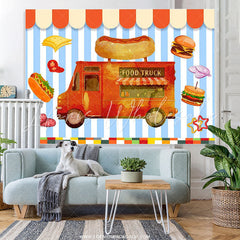 Lofaris Food Truck Dessert Shop Happy Birthday Party Backdrop