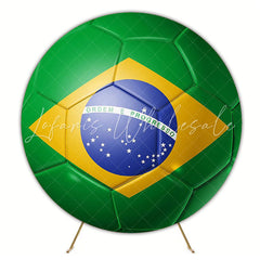 Football Brazil Flag Round Backdrop for Soccer Party