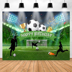 Lofaris Football Court Confetti Birthday Backdrop For Boy