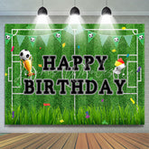 Lofaris Football Field Grass Sport Theme Birthday Backdrop