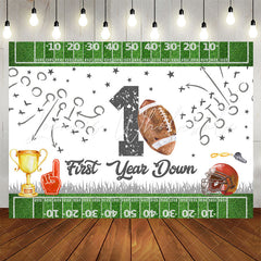 Lofaris Football First Years Down Birthday Backdrop For Boys