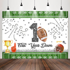 Lofaris Football First Years Down Birthday Backdrop For Boys