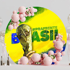 Football Go Brazil Round Backdrop for World Cup Event