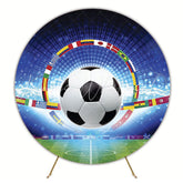 Football National Teams Round Backdrop for Soccer Event