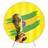 Football The World Cup Trophy Round Backdrop for Party