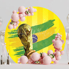 Football The World Cup Trophy Round Backdrop for Party