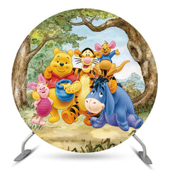 Lofaris Forest Animal Friends Safari Round Birthday Backdrop Kit