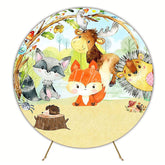 Forest Animals Round Backdrop for Nature Theme Party