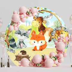 Forest Animals Round Backdrop for Nature Theme Party