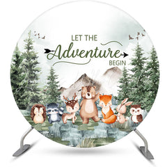 Lofaris Forest Animals Safari Round Backdrop For Baby Shower