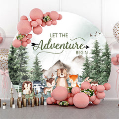 Lofaris Forest Animals Safari Round Backdrop For Baby Shower