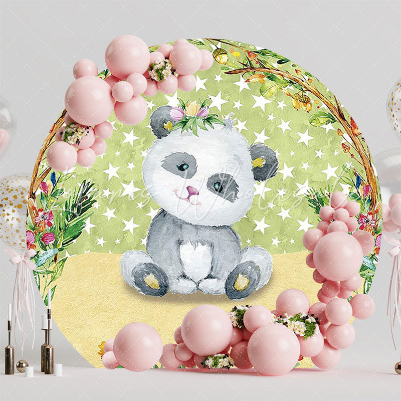 Forest Fox and Raccoon Round Backdrop for Woodland Theme