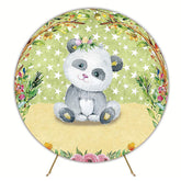 Forest Fox and Raccoon Round Backdrop for Woodland Theme
