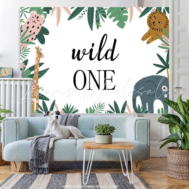 Lofaris Forest Jungle Lovely Animals Wild One Birthday Backdrop