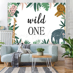 Lofaris Forest Jungle Lovely Animals Wild One Birthday Backdrop