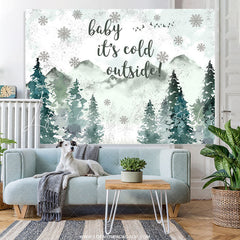 Lofaris Forest Jungle Snowflake Montain Baby Shower Backdrop