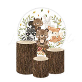 Forest Themed Round Backdrop and Cylinders Kit for Outdoor Events